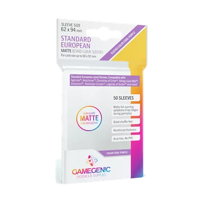 Matte Standard European-Sized Sleeves 62x94mm (50)