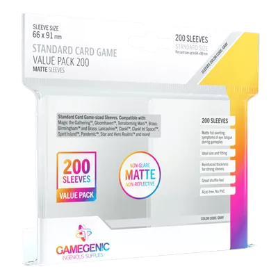 Matte Standard Card Game Value Pack (200)