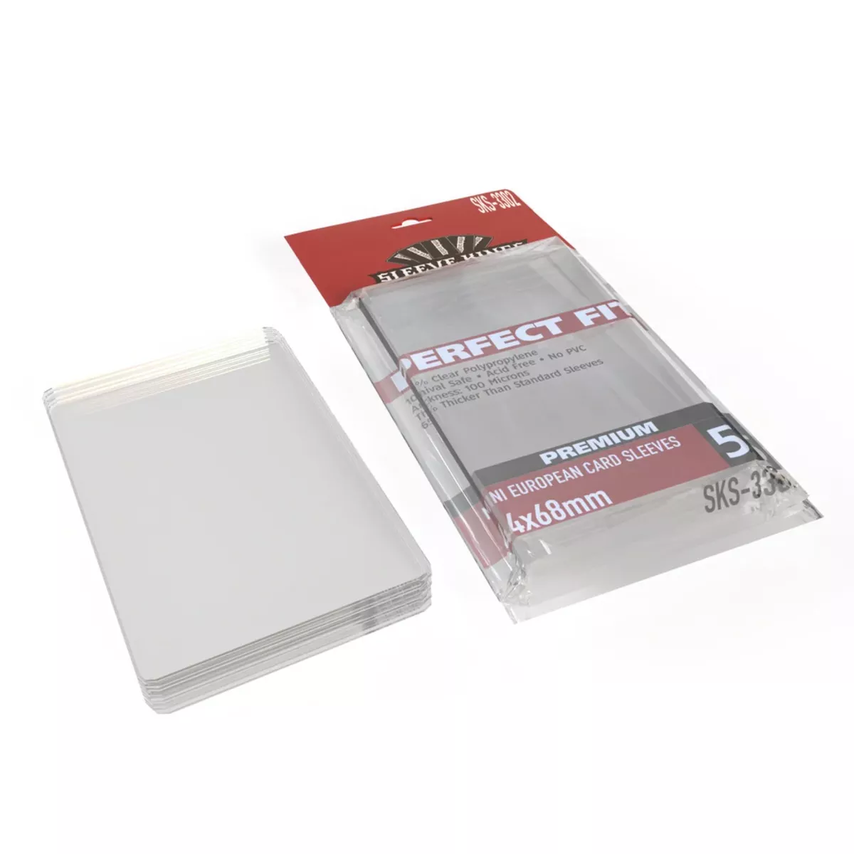 [3302] Perfect Fit Premium Mini European Card Sleeves (44x68mm) 55 Pack, 100 Microns